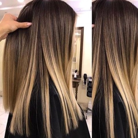 Mechas californianas pelo liso
