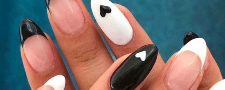 Uñas en blanco y negro