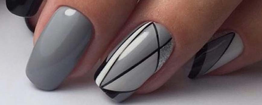 Uñas grises. Manicura elegante con un color poco habitual. 10 ideas ? ✓ |  Blog Druni