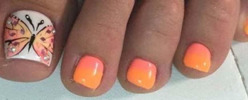 Pedicura naranja