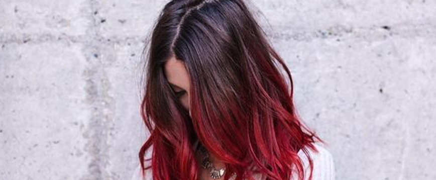 Degradado, combina tu color natural con un rojo intenso
