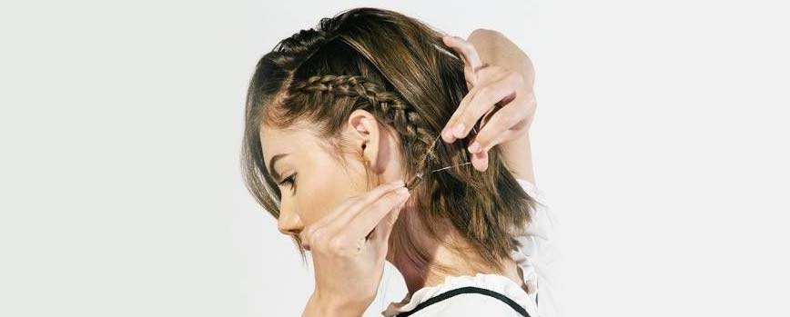 Trenza de lado en pelo corto