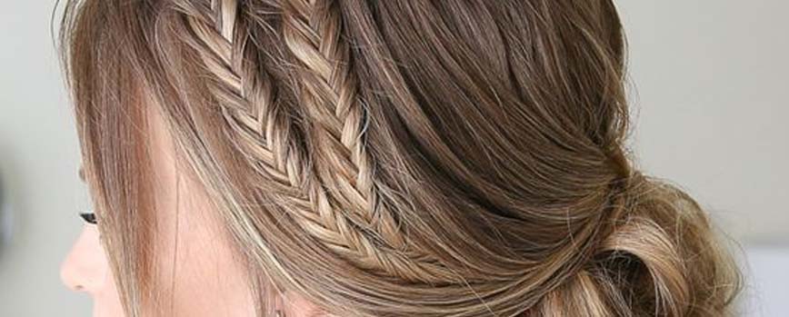 Dos medias trenzas hacia atrás
