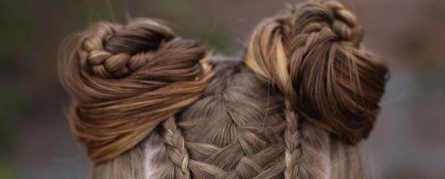 Moño alto de trenza