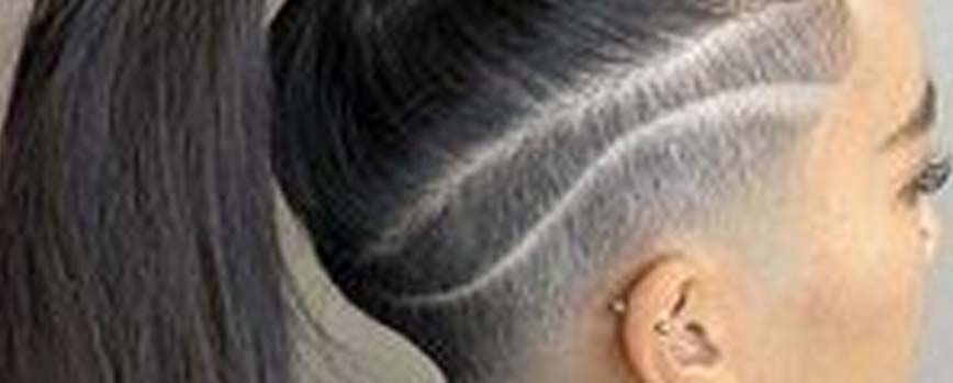 Corte de pelo rapado con líneas