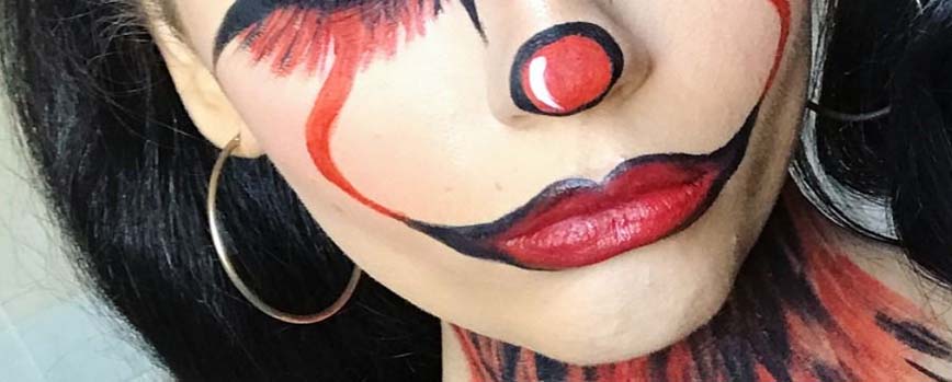 Maquillaje de payaso del terror para niñas