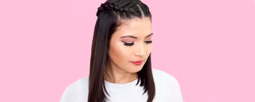 Trenzas frontales en media melena