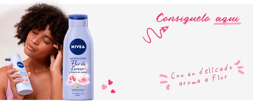 1. Aceite en loción Flor de Cerezo & Aceite de Jojoba NIVEA