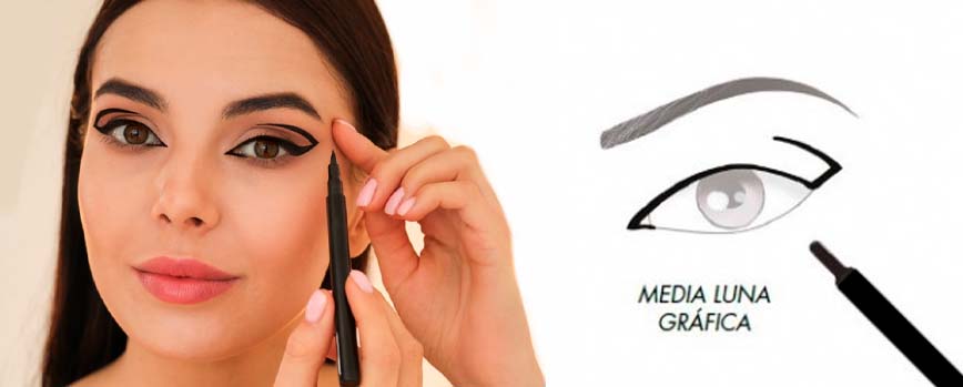 ¿Qué es el eyeliner media luna?
