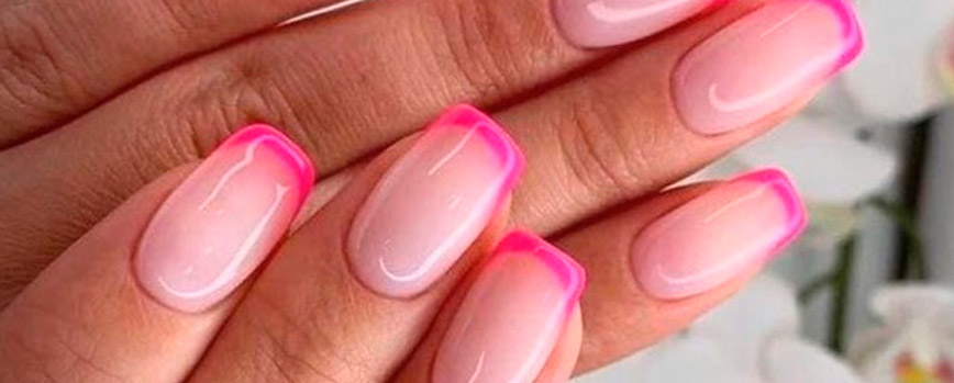 Manicura francesa rosa chicle