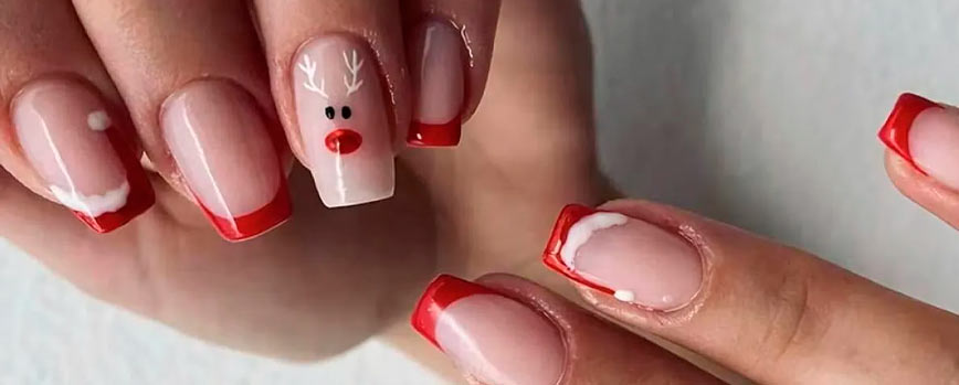 1. Manicura francesa roja