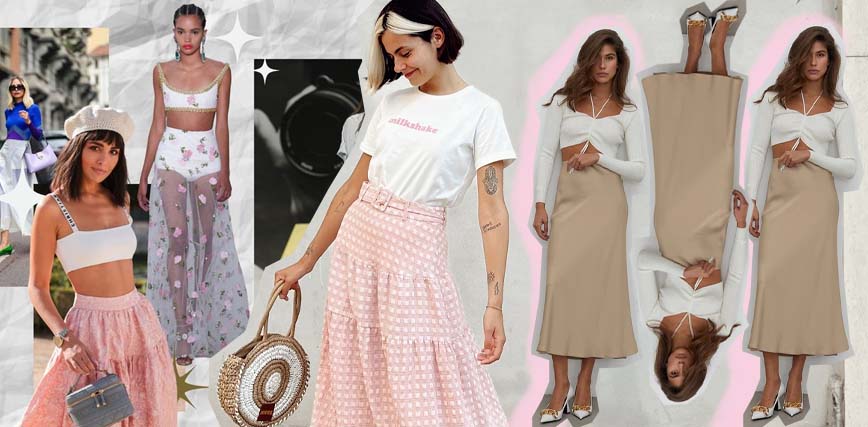 Outfit casual falda larga online