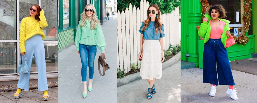 Que color pega con el azul para un look más arriesgado