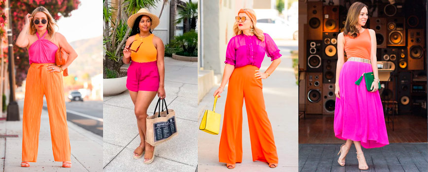 Naranja y rosa para un look romántico