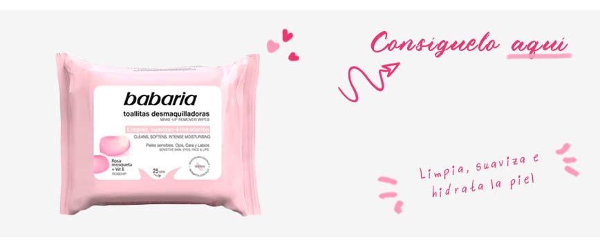 Toallitas desmaquilladoras con rosa mosqueta Babaria