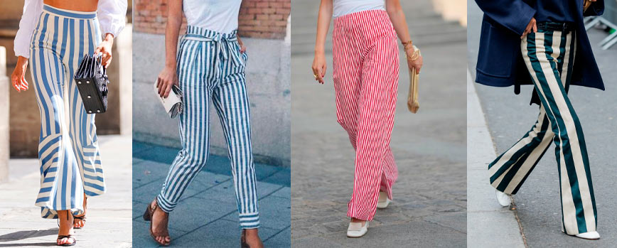 Pantalones con estampados verticales