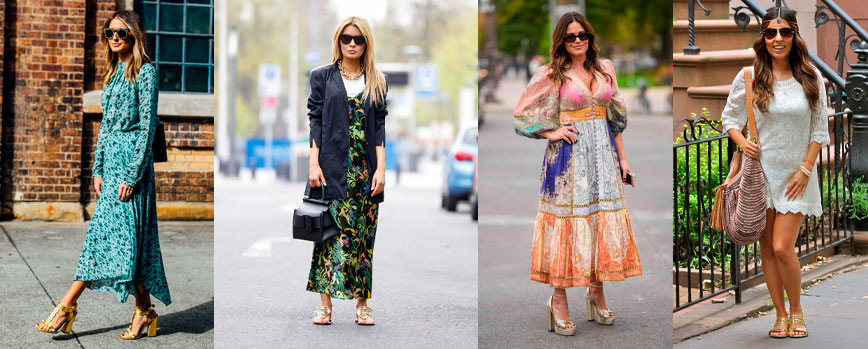 Look boho-chic con un toque dorado