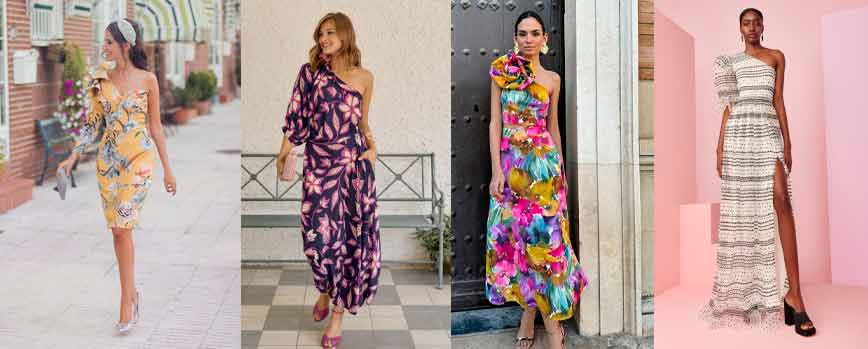 Vestido asimétrico con estampado tie-dye