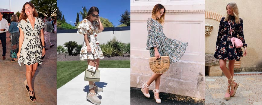 Vestido corto con alpargatas