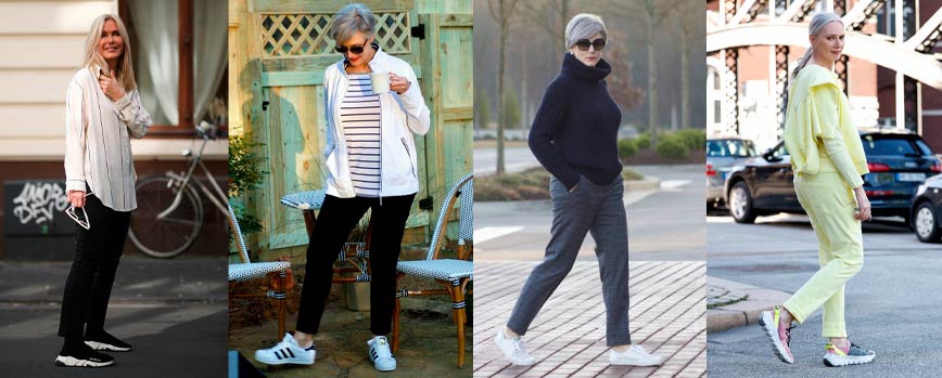 Look deportivo muy en tendencia para mujeres de 60 años