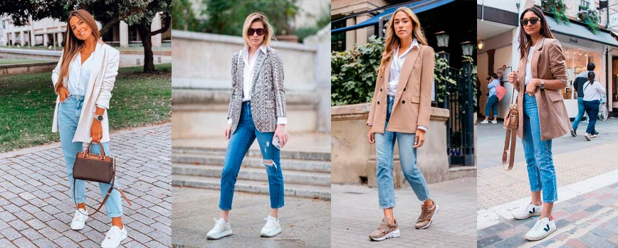 Look elegante con zapatillas