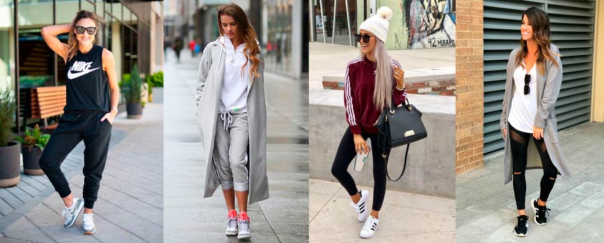 Look con leggins y zapatillas