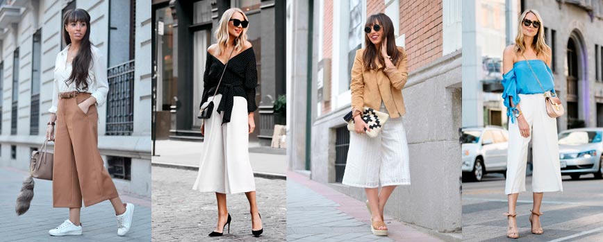 Look casual chic con pantalones culotte