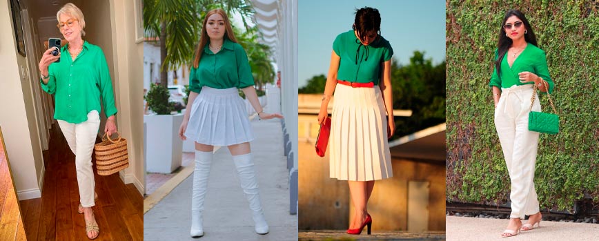 Contraste de colores: verde y blanco