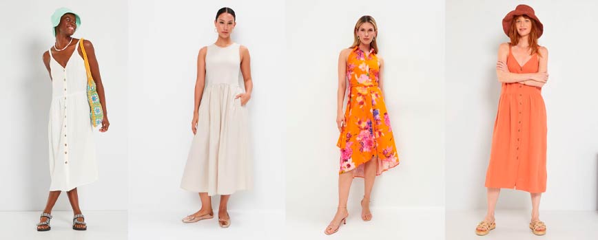 Vestido midi de algodón