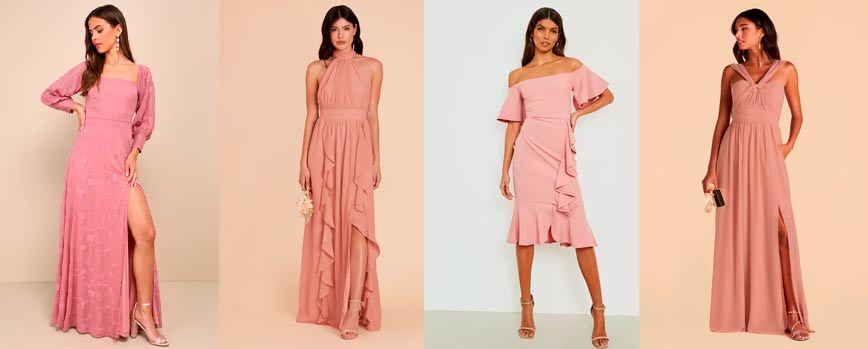 Vestidos color rosa empolvado