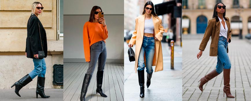 Vaqueros skinny y botas altas