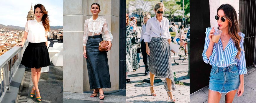 La versatilidad de una falda y una blusa