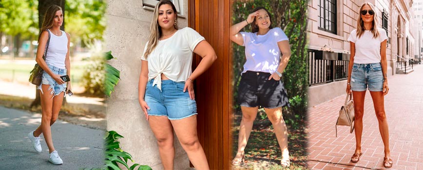 2 – Shorts vaqueros y camiseta básica blanca