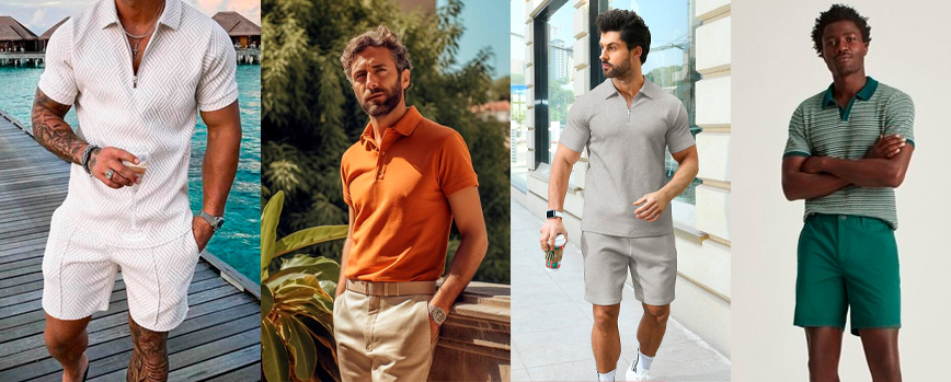 2. Polo de aire preppy con pantalón pijamero