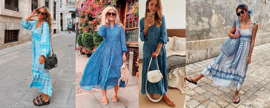 5. Vestido estampado y sandalias de tiras: el toque de color que necesitas