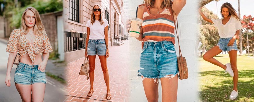 3. Short vaquero, camiseta básica y zapatillas de lona