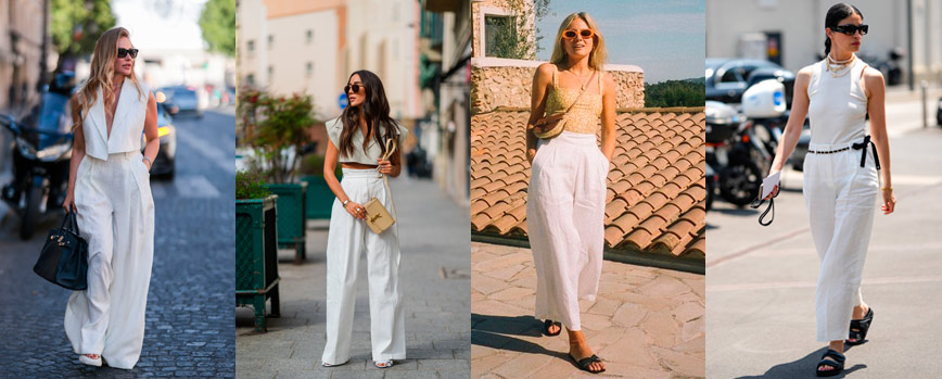 Moda pantalon blanco mujer hotsell
