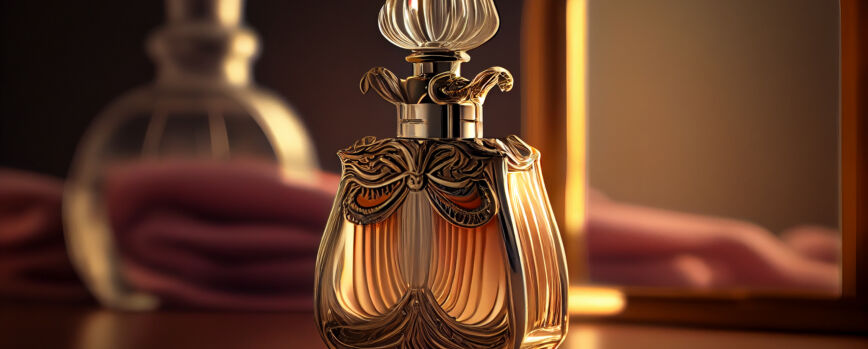 Lujoso frasco de perfume añade elegancia a la decoración doméstica IA generativa
