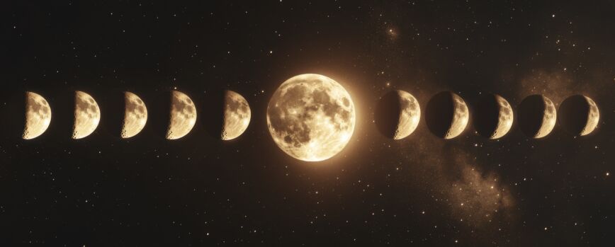 La luna vista durante una fase con efecto de estilo sepia