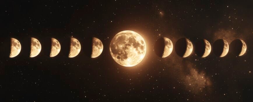 La luna vista durante una fase con efecto de estilo sepia