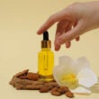 El concepto de cuidado de la piel y del cuerpo almendras aceite de almendras