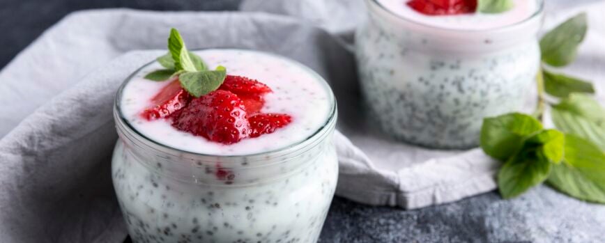 Alto ángulo de delicioso postre saludable