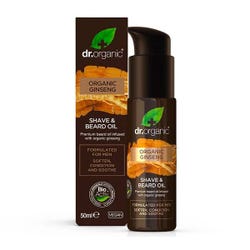 Ofertas, chollos, descuentos y cupones de DR. ORGANIC Aceite De Barba Y Afeitado De Ginseng Orgánico | 50ML Aceite hidratante y calmante. Suaviza, acondiciona y alisa la barba