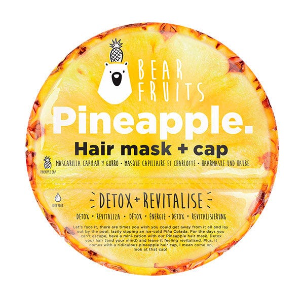 Pineapple Hair Mask + Cap BEAR FRUITS Mascarilla Detox Y Revitalizante