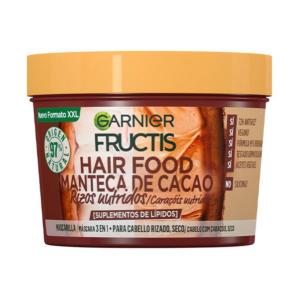 Ligadura algodón derrochador Hair Food Manteca De Cacao FRUCTIS Mascarilla intensiva 3en1 para cabellos  rizado y seco precio | DRUNI.es