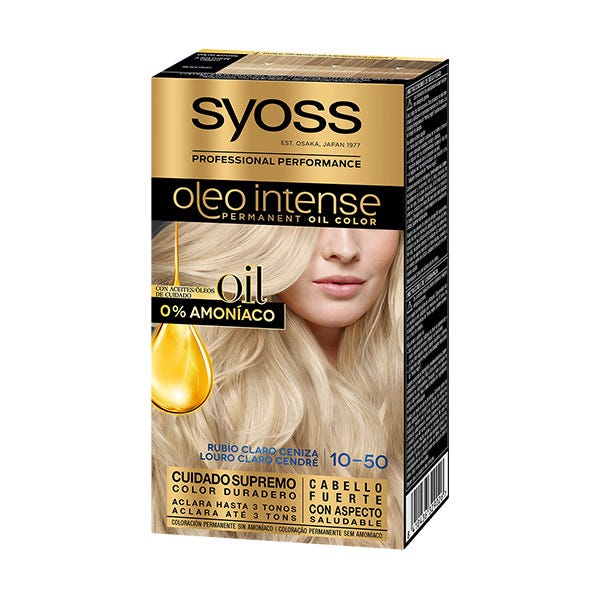 Syoss Oleo Intense Permanent Oil Color 10.50 Rubio Claro Ceniza