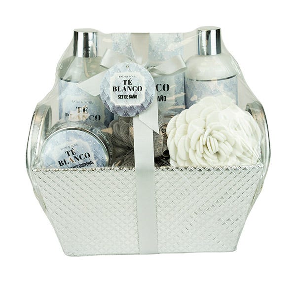 Cesta Cuero Té Blanco