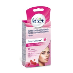 Imagen de VEET Bandas De Cera Depilatoria | 1UD Bandas faciales de cera depilatoria para pieles normales