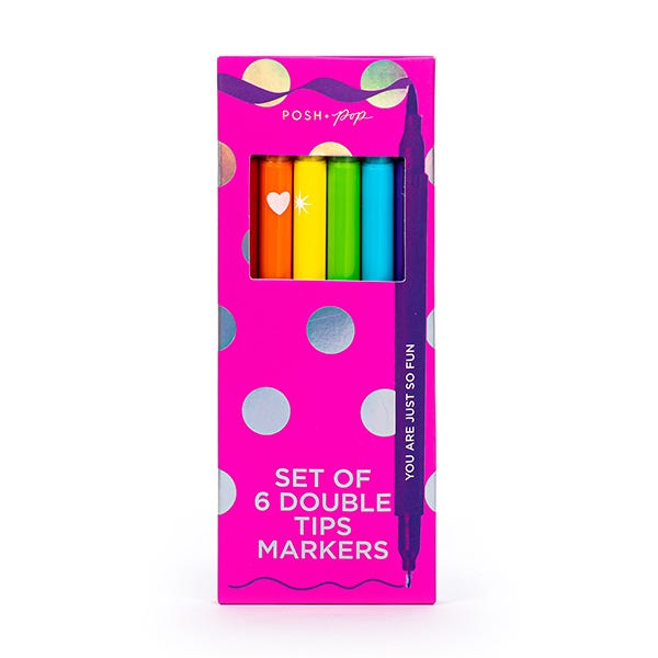 Set De 6 Dobles Subrayadores BACK 2 SCHOOL Pack multicolor precio