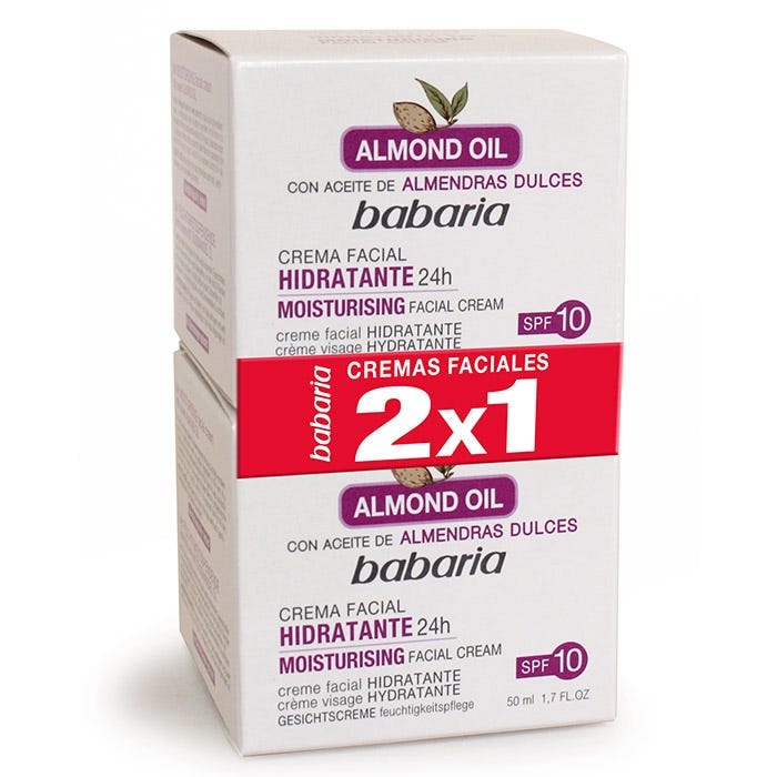Moisturising Face Cream Spf 10 Pack BABARIA Crema hidratante con aceite de  almendras dulces precio | DRUNI.es